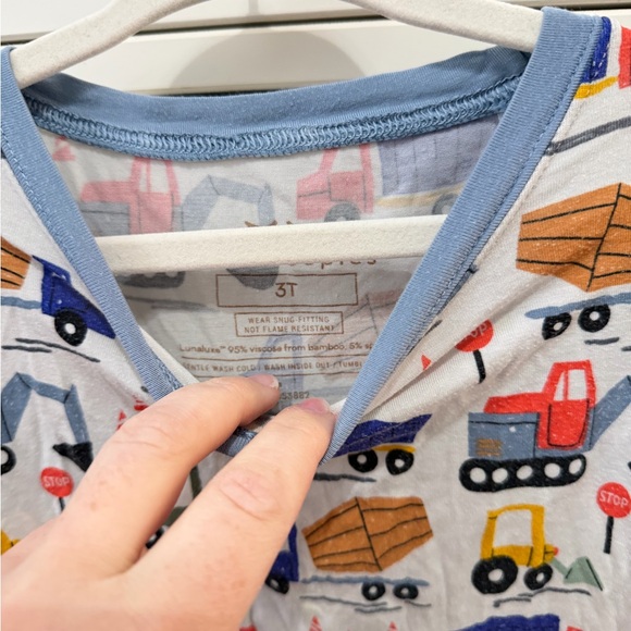 Little Sleepies Construction Trucks PJ set - Picture 3 of 4